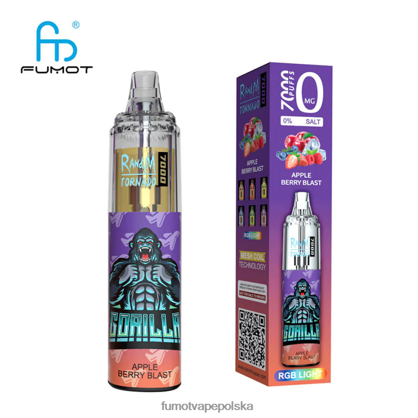 Fumot Tornado 0% 7000 jednorazowy długopis vape - 14ml (1 szt.) - Fumot Tech 2ZVZ60509 jagoda malina
