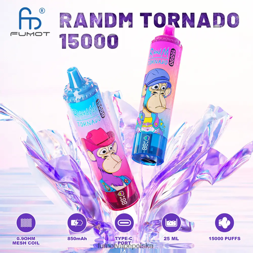 Fumot Tornado 15000 jednorazowych waporyzatorów 25ml (1 szt.) - Fumot Sklep 2ZVZ60158 jabłko brzoskwinia gruszka