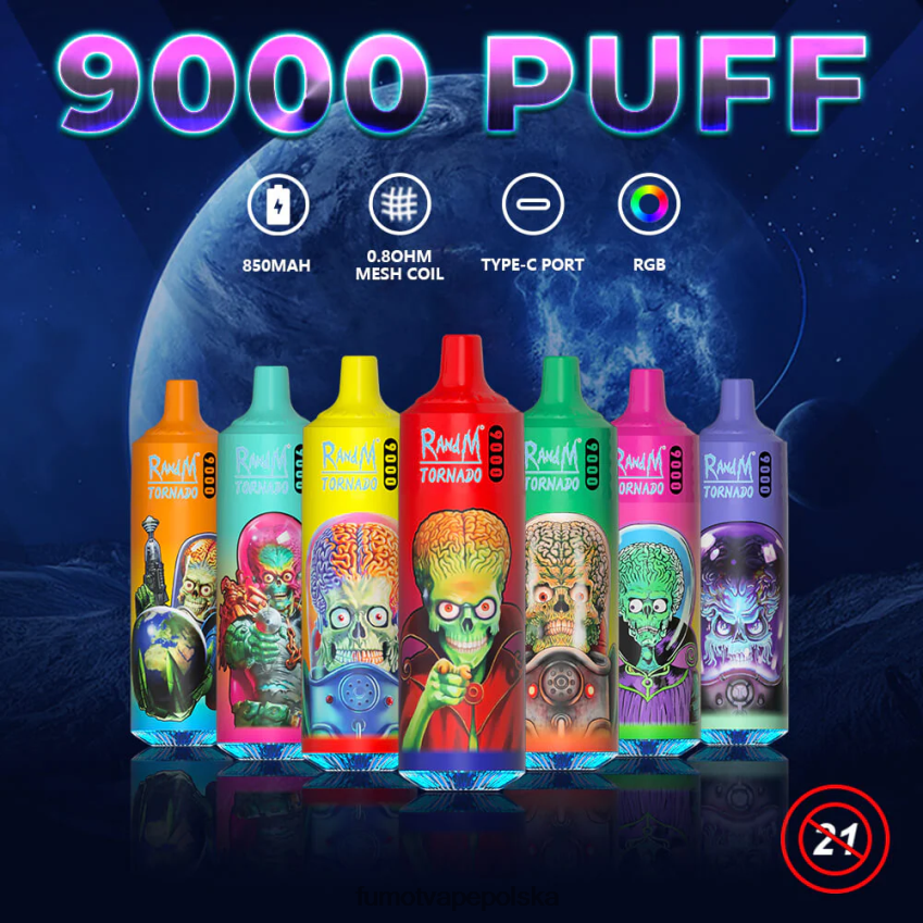 Fumot Tornado 9000 jednorazowy długopis do waporyzacji - 18ml (1 szt.) - Fumot Tech 2ZVZ609 truskawka Banan