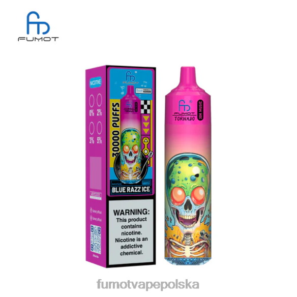 Fumot Cena - Fumot Tornado 30K muzyki niebieski razz lód 4242D3