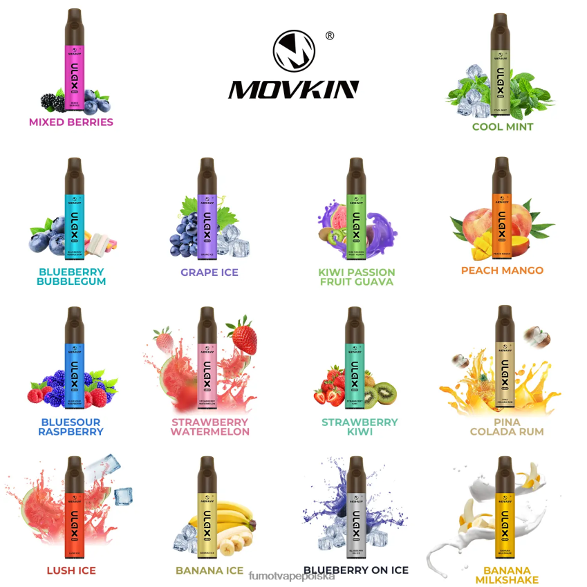 Fumot Movkin Ulax Waporyzator jednorazowy 6800, cewka ceramiczna - 8ml (1 szt.) - Fumot Vape Polska 2ZVZ60321 orzeźwiająca mięta