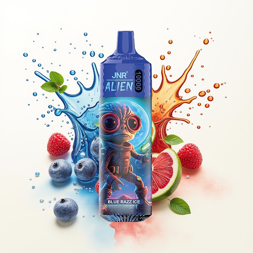 JNR Alien 10000 Lód Malinowy z LED i Szybkim Ładowaniem