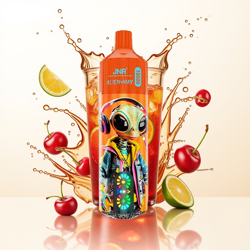 JNR Alien Max 18000 Gazowana Wiśniowa Cola z Podwójnym Rdzeniem i Szybkim Ładowaniem