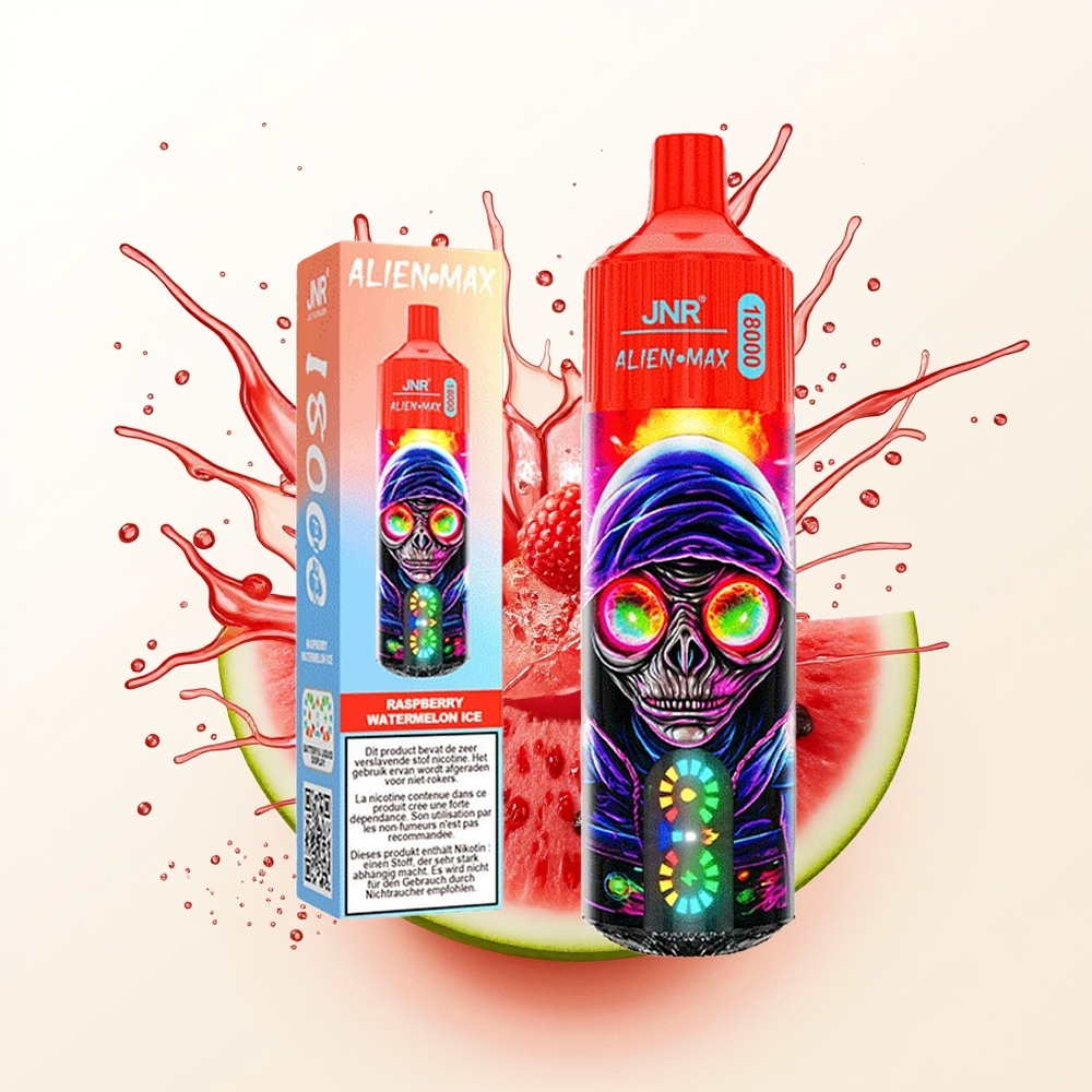 JNR Alien Max 18000 Malinowo-Arbuzowy Lód z Podwójnym Rdzeniem i Szybkim Ładowaniem