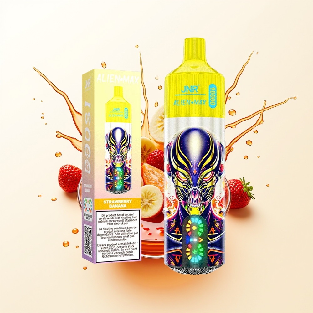 JNR Alien Max 18000 Truskawkowo-Bananowy z Podwójnym Rdzeniem i Typem-C
