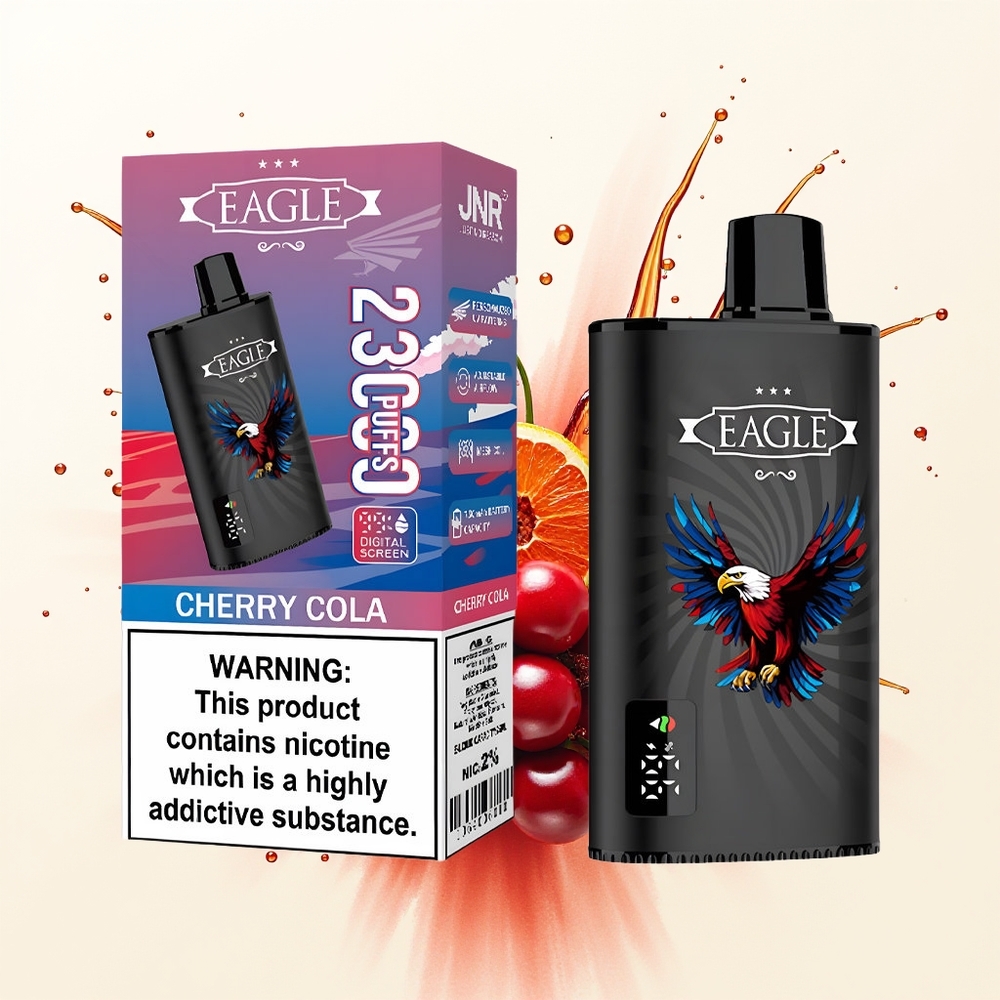 JNR EAGLE Smart 23000 Wiśniowa Cola z Ekranem Cyfrowym i Zwojem Siatkowym 1.0ohm