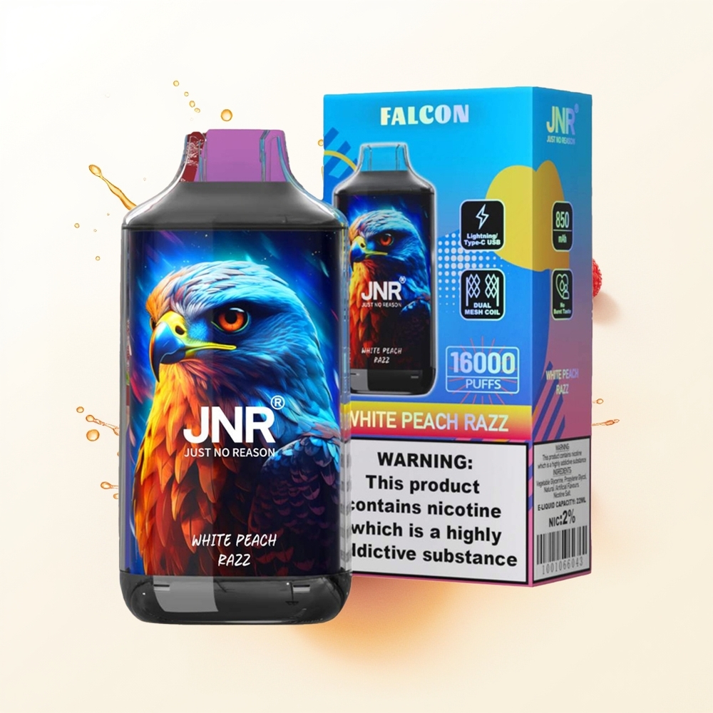 JNR Falcon 16000 Biała Brzoskwiniowa Malina Dual Mesh 22ml