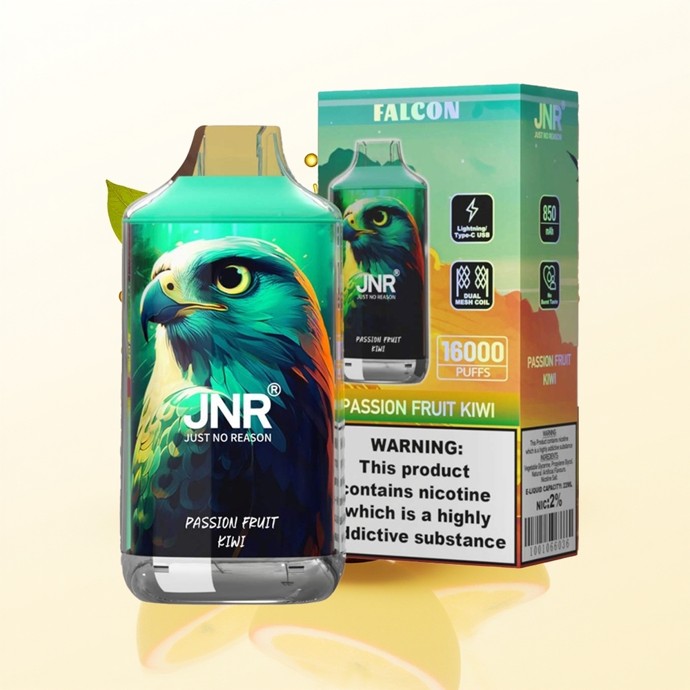 JNR Falcon 16000 Passion Fruit Kiwi 850 mAh Dual Mesh Coil
