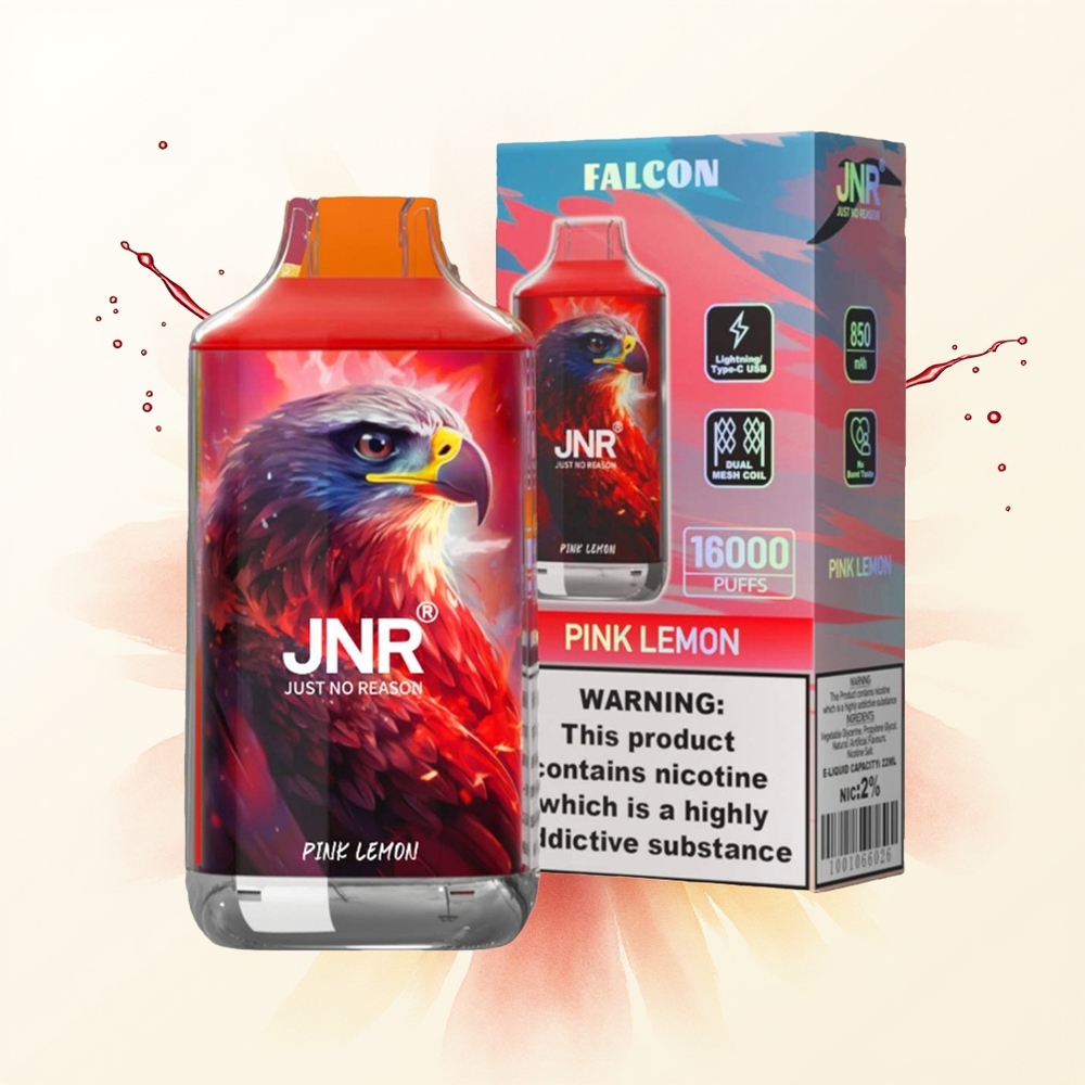 JNR Falcon 16000 Różowa Limonka z Podwójną Siatką i Wyświetlaczem LED