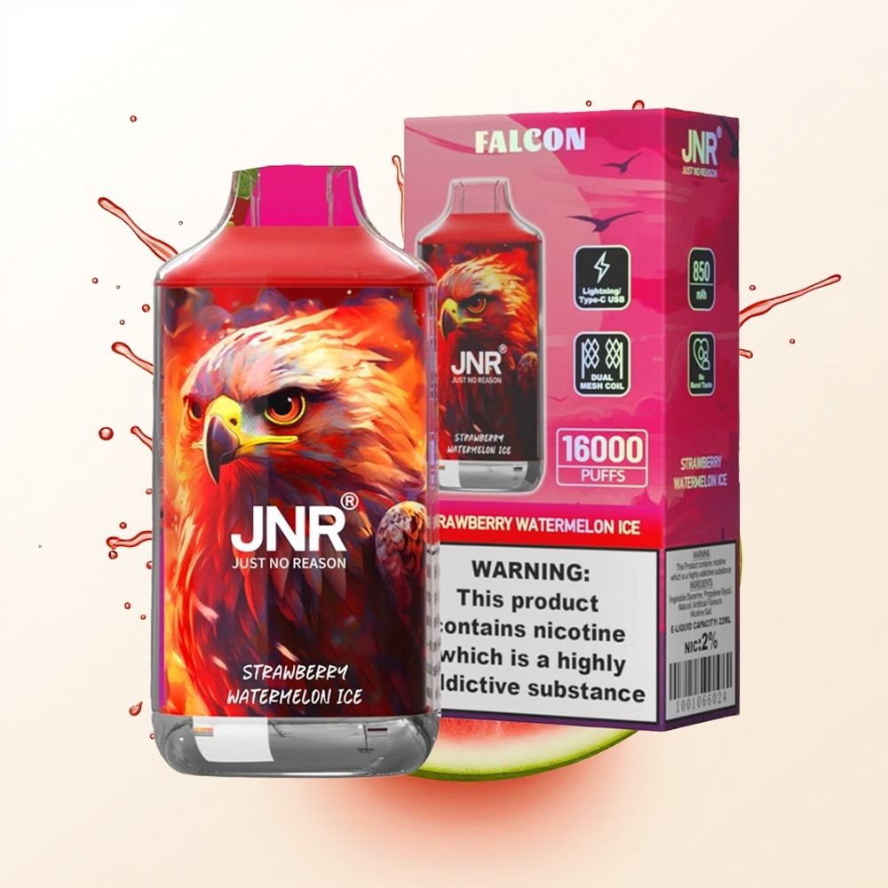 JNR Falcon 16000 Truskawkowo-Arbuzowy Lód z Podwójną Siatką i 22ml