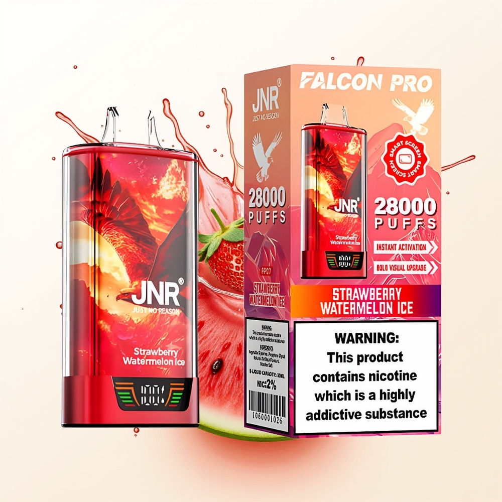 JNR Falcon Pro 28000 Truskawkowy Arbuzowy Lód z Podwójną Siatką i Wyświetlaczem