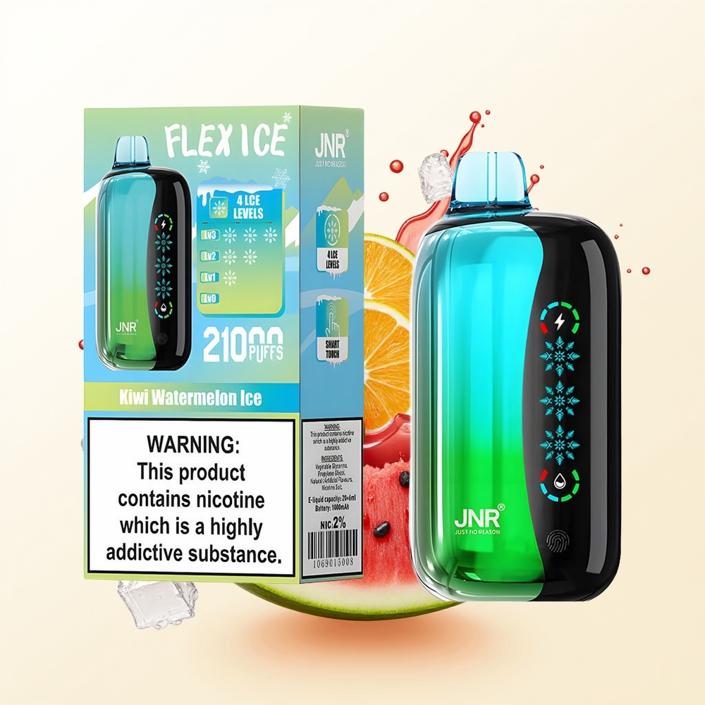 JNR Flex Ice 21000 Kiwi Arbuz Lód z Dostosowywanym Powiewem i Typem-C