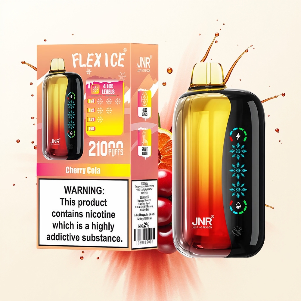 JNR Flex Ice 21000 Wiśniowa Cola Lodowa z Ekranem Dotykowym i Podwójną Siatką