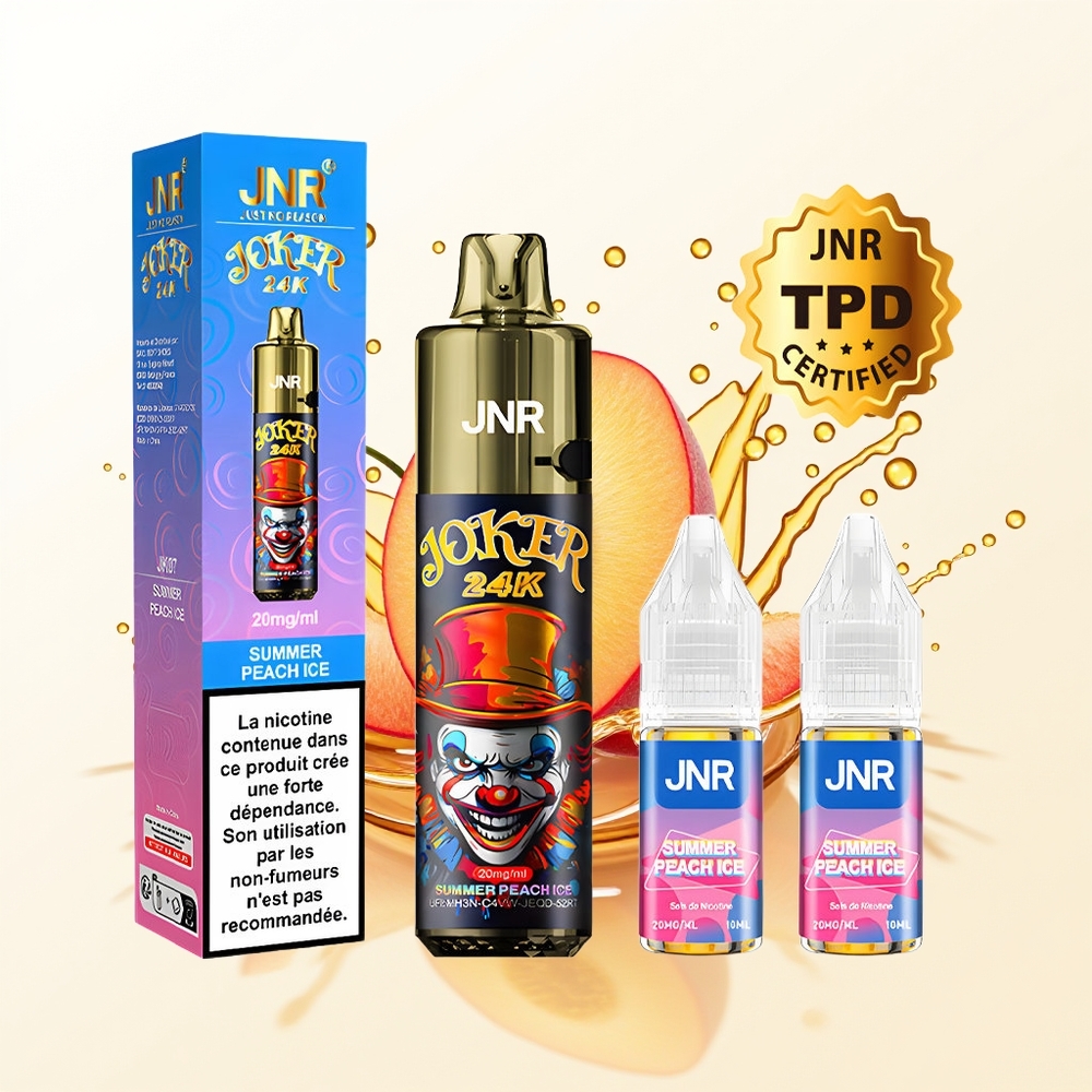 JNR Joker 24K Lodowy Brzoskwinia Letnia z Widocznym Poziomem Płynu i Ładowaniem Type-C