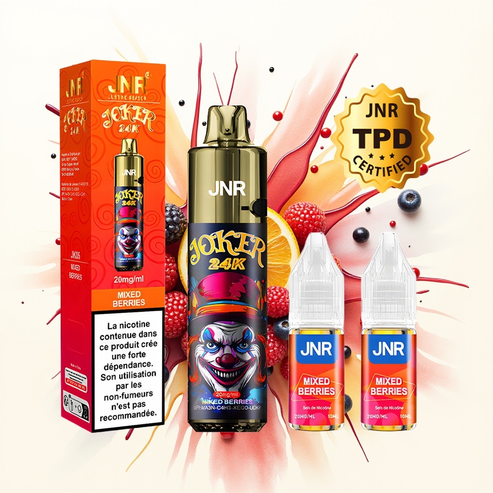 JNR Joker 24K Mieszane Jagody Widoczny Poziom Płynu 2% Nikotyny
