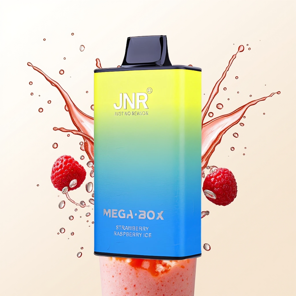 JNR Mega Box 25000 Truskawkowo-Malinowy Lód z Podwójnym Rdzeniem i Szybkim Ładowaniem
