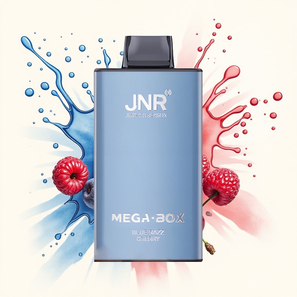 JNR Mega Box 25000 Wiśniowa Malina Blue Razz z Podwójnym Rdzeniem i Ładowaniem Type-C