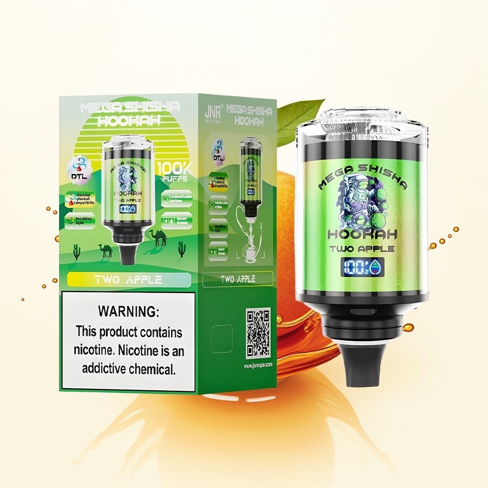JNR Mega Shisha Hookah 100K Dwa Jabłko 2200mAh Typ-C