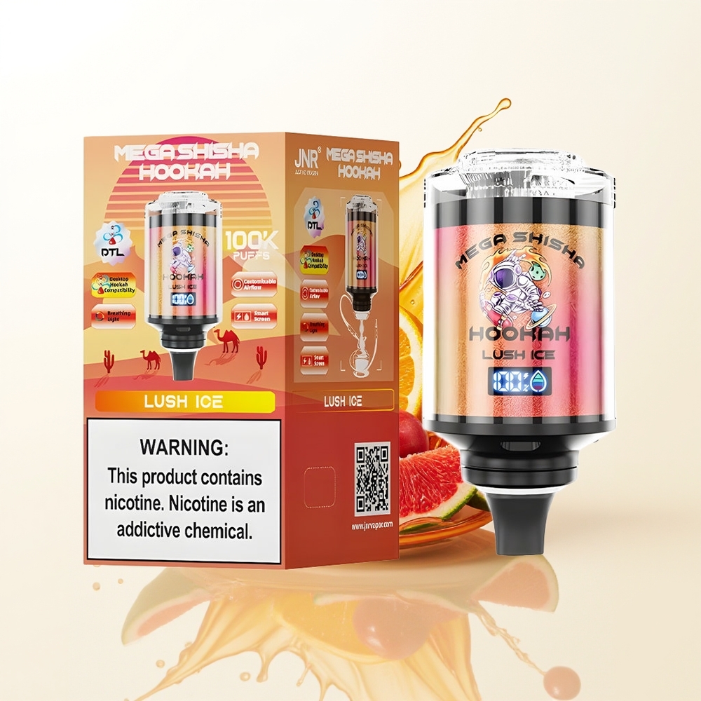 JNR Mega Shisha Hookah 100K Lodowy Smok z 2200mAh i 60ml Pojemnością