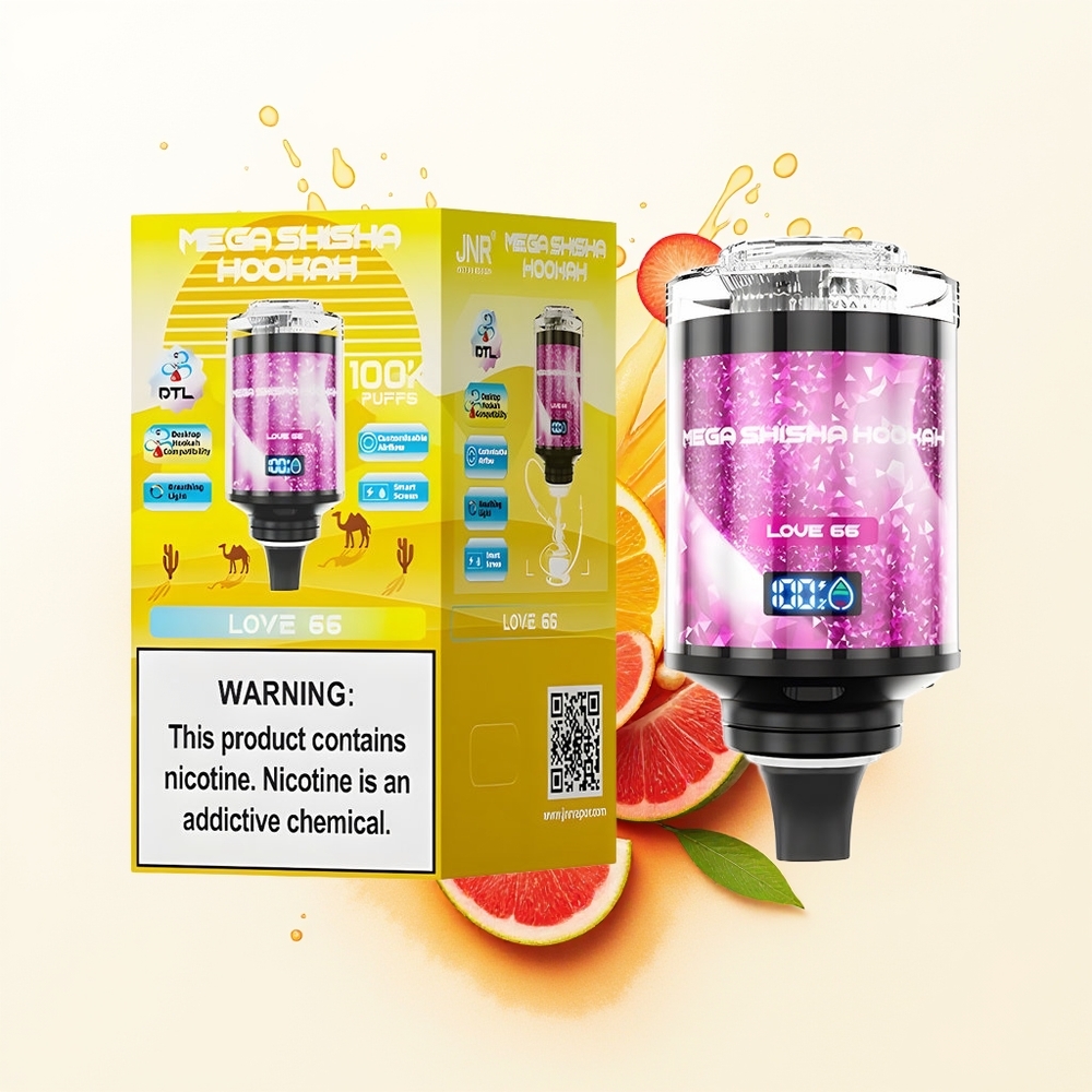 JNR Mega Shisha Hookah 100K Miłość 66 Ekran i Powietrze