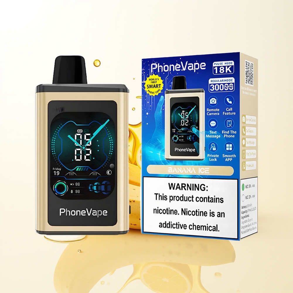 JNR PhoneVape 30000 Banana Lód z Turbo Trybem i Regulacją Powietrza