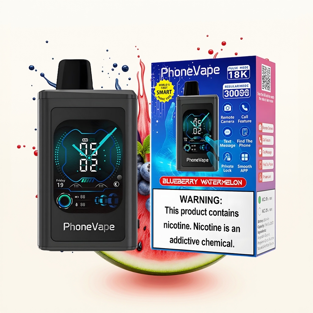 JNR PhoneVape 30000 Borówkowo-Arbuzowy z Funkcją Turbo i Ekranem Pełnym Wyświetlacza