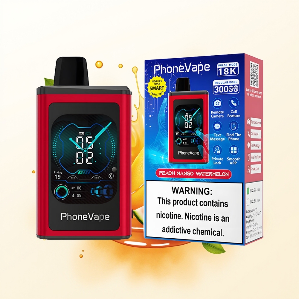 JNR PhoneVape 30000 Brzoskwinia Mango Arbuz z Funkcją Aparatu i Ekranem