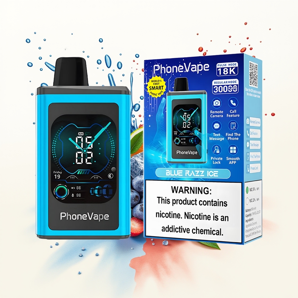 JNR PhoneVape 30000 Lodowy Błękit Malina Turbo Ekran