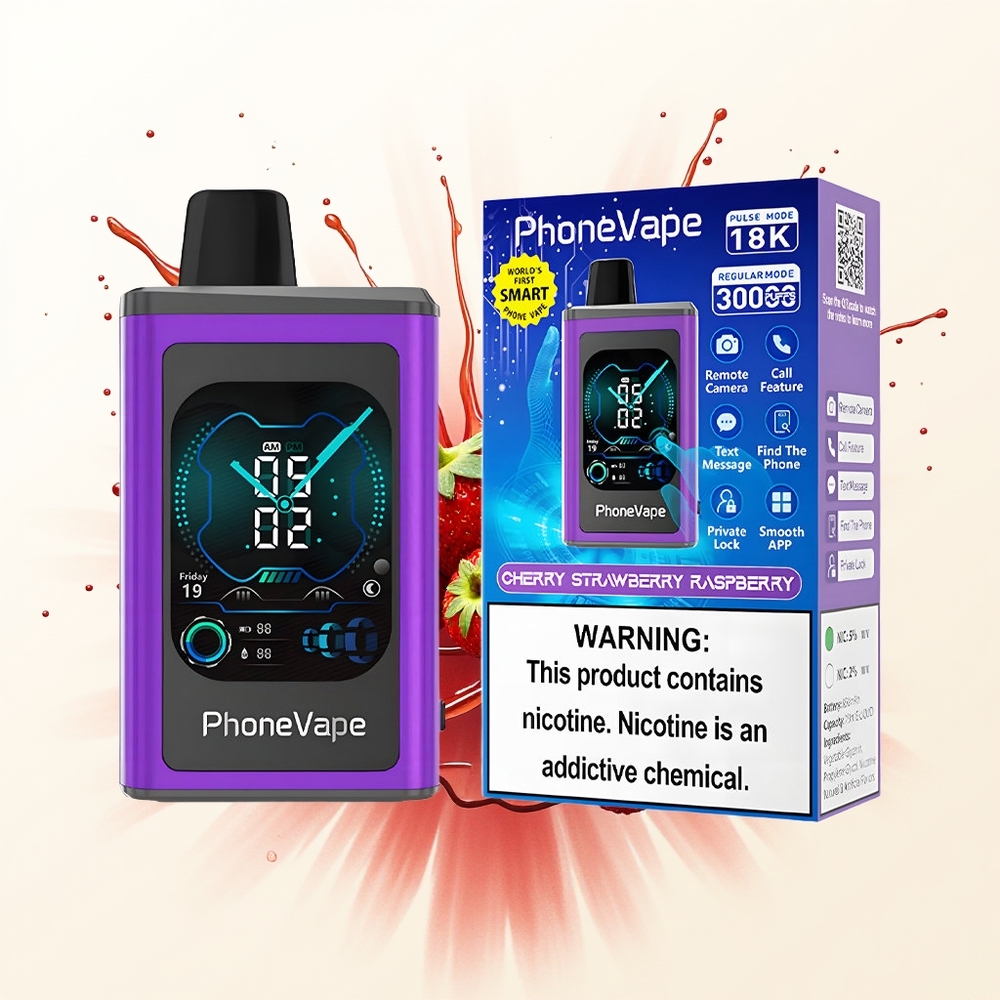JNR PhoneVape 30000 Wiśniowa Truskawkowa Malinowa z Turbo i Ekranem