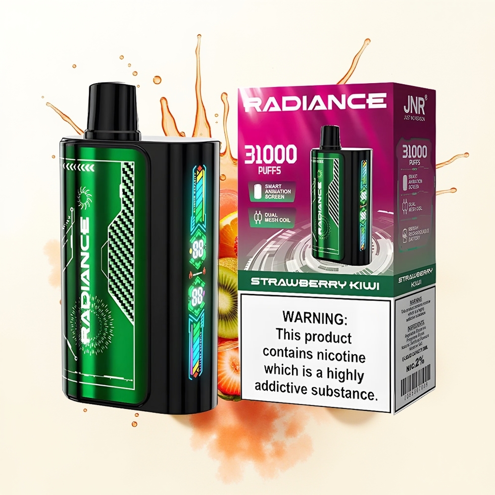 JNR Radiance 31000 Truskawkowy Kiwi z Ekranem Animacji i Podwójną Siatką