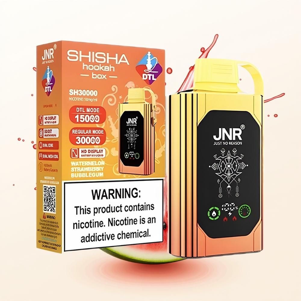 JNR Shisha Hookah Box 20500 Arbuzowo-Truskawkowa Guma Balonowa z Podwójnym Rdzeniem i Szybkim Ładowaniem