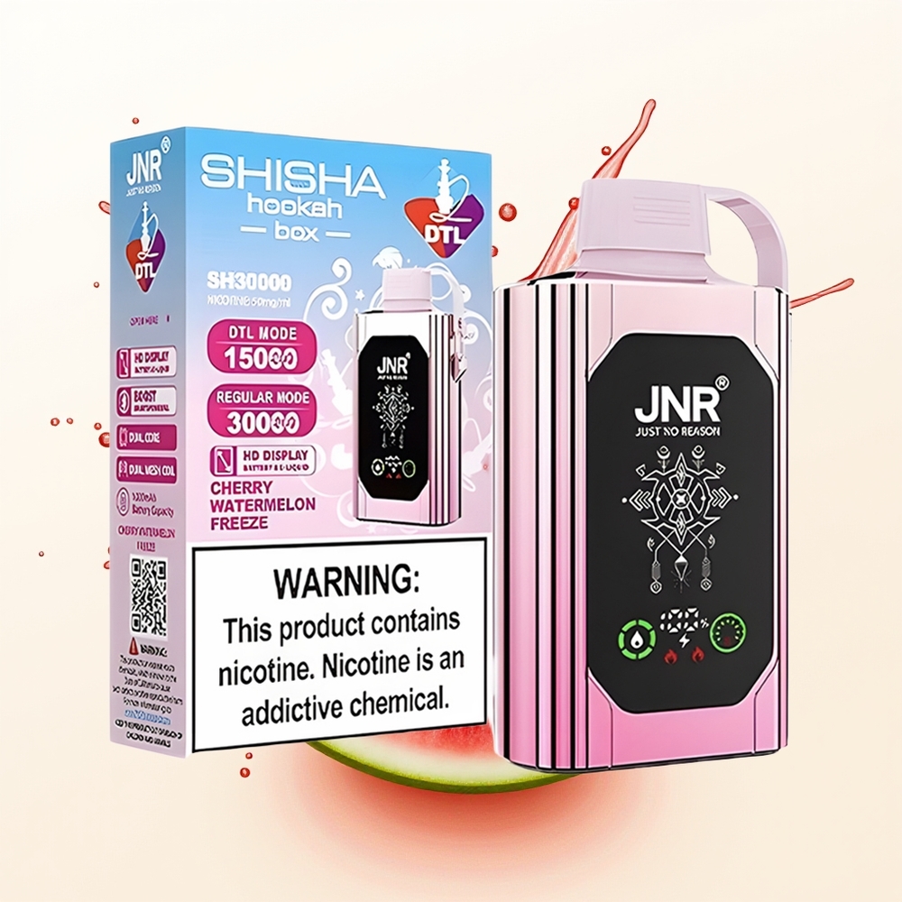 JNR Shisha Hookah Box 20500 Wiśniowy Arbuzowy Mrożony z Podwójną Siatką i Szybkim Ładowaniem Type-C