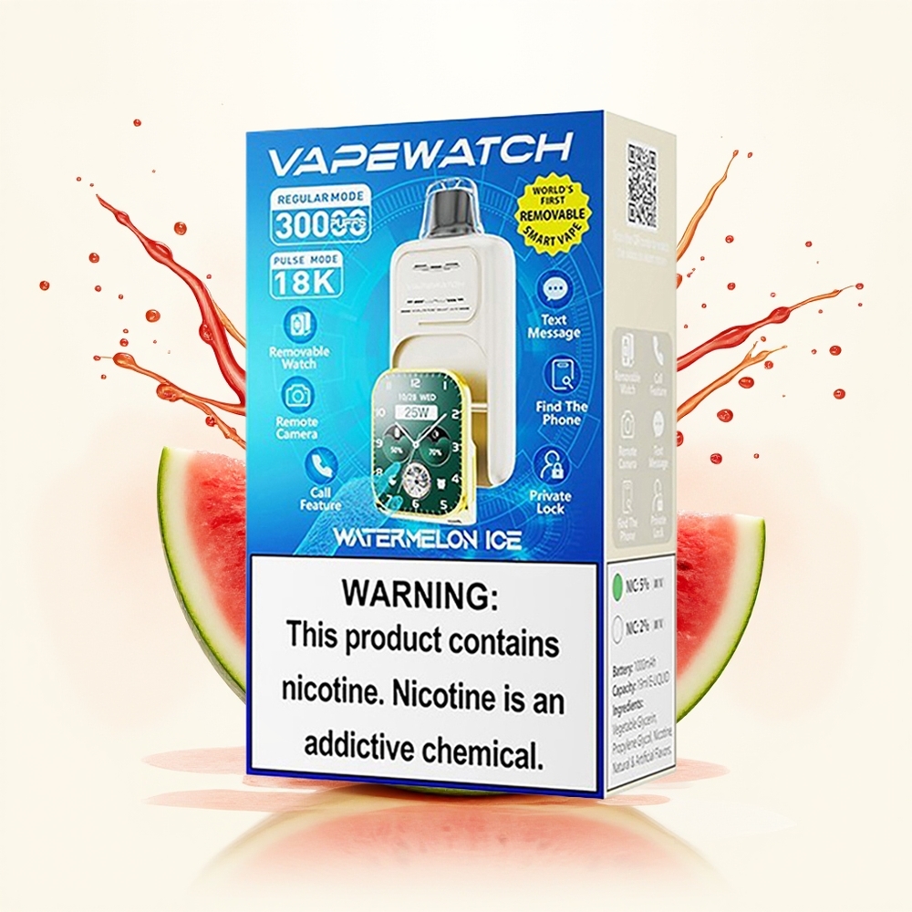 JNR VapeWatch 30000 Arbuzowy Lód Podwójna Siatka Szybkie Ładowanie