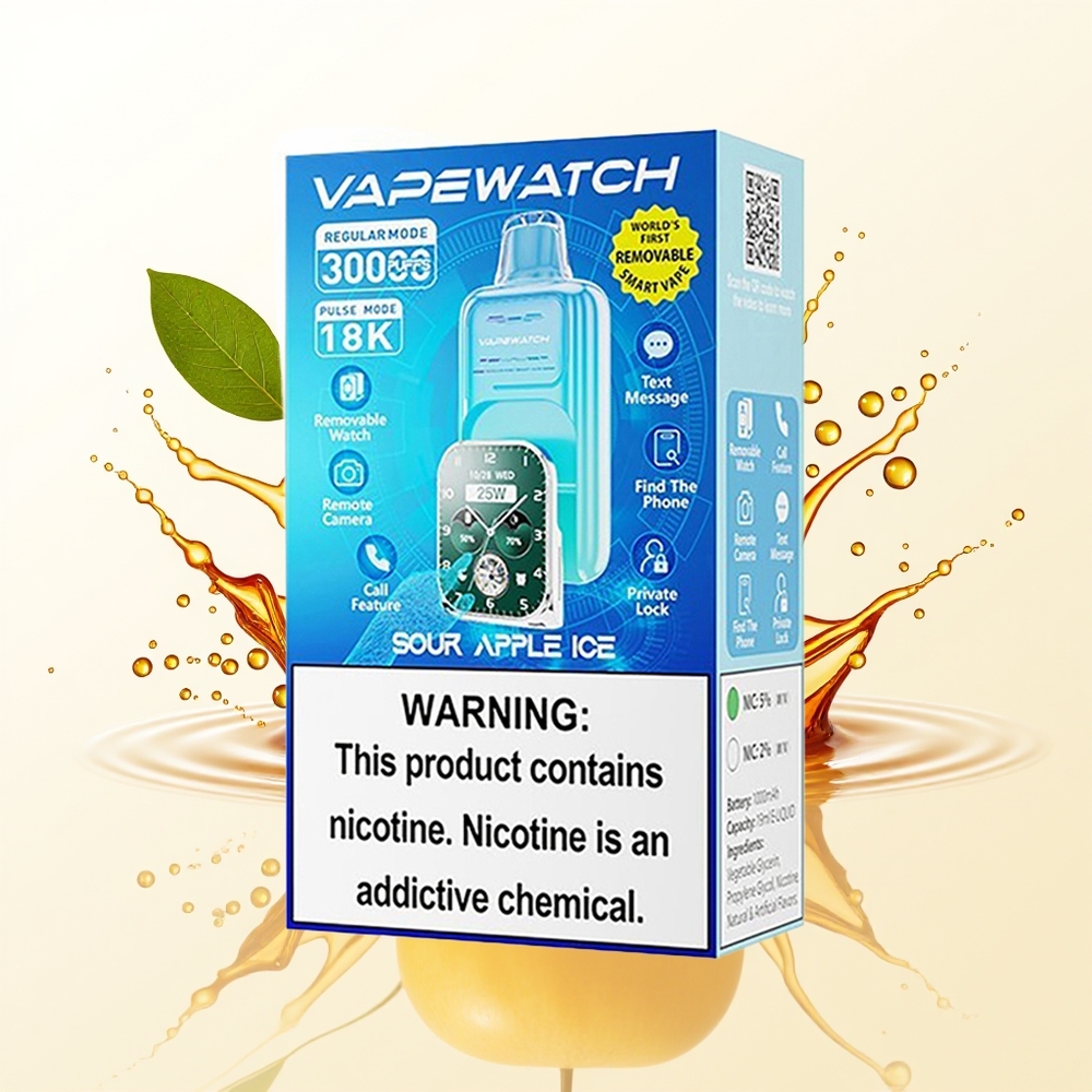 JNR VapeWatch 30000 Kwaśne Jabłko Lód Dual Mesh Type-C