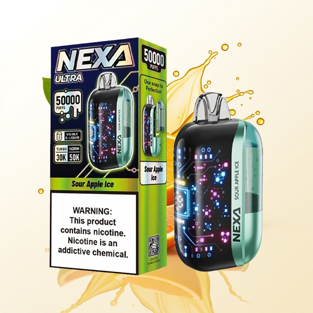 NEXA Ultra 50000 Kwaśne Jabłko Lód z Ekranem 3D i Podwójną Siatką