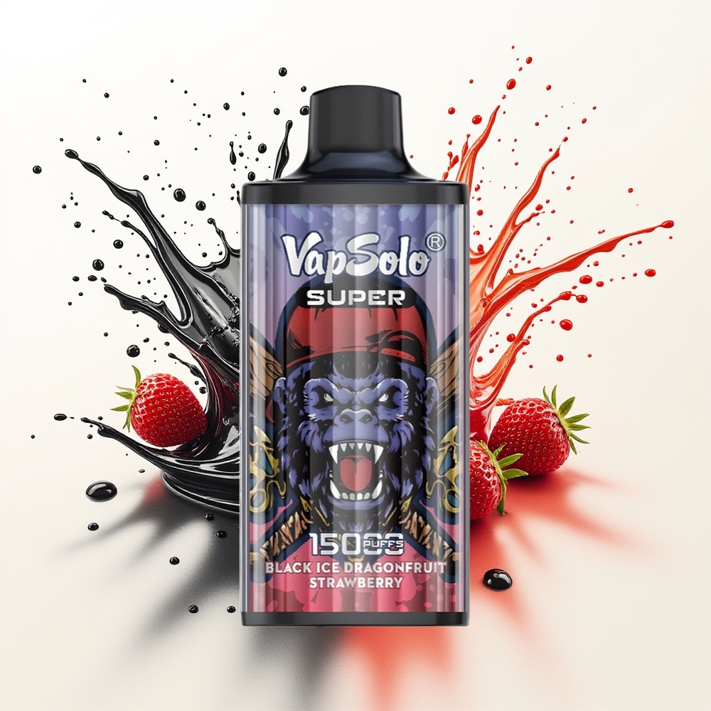 Vapsolo Super 15000 Czarna Lód Smoczy Owoc Truskawka 40ml 850mAh