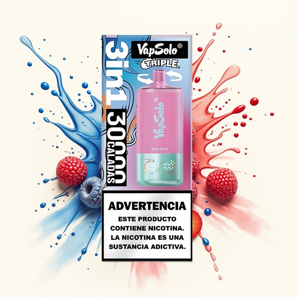 Vapsolo Triple 30000 Niebieska Malina 40ml Type-C