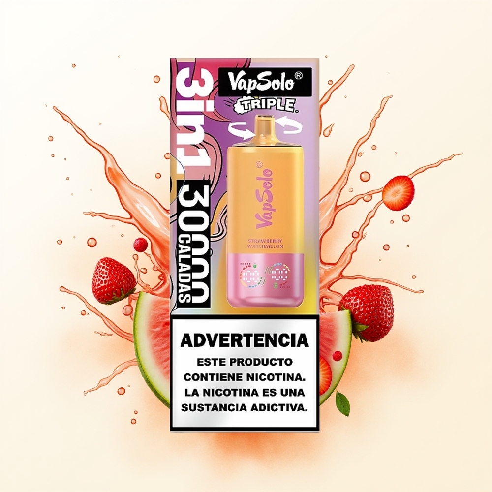 Vapsolo Triple 30000 Truskawkowy Arbuz & Cytrynowa Brzoskwinia 40ml Type-C