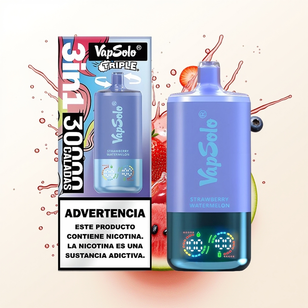 Vapsolo Triple 30000 Truskawkowy Arbuz & Jagoda Lód z 40ml i Type-C