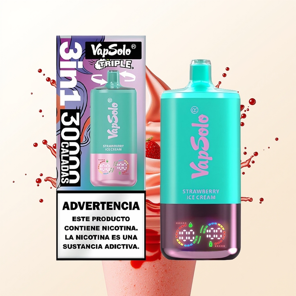 Vapsolo Triple 30000 Truskawkowy Lód Kremowy 40ml Type-C
