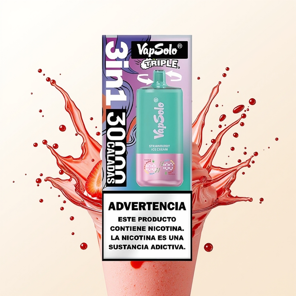 Vapsolo Triple 30000 Truskawkowy Lód Kremowy 40ml Type-C