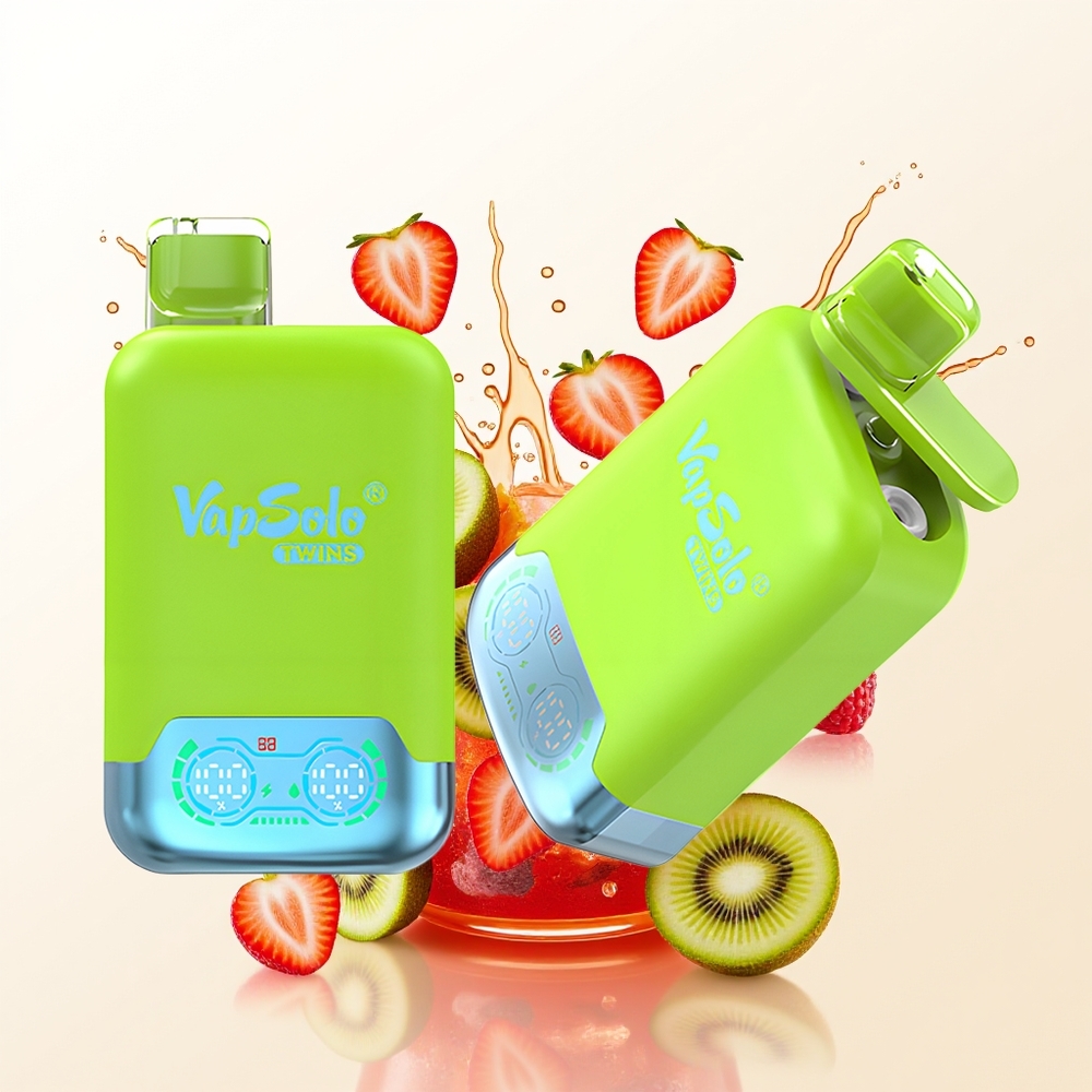 Vapsolo Twins 20000 Truskawka Kiwi & Truskawka Malina Wiśnia Lód z 40 ml i Typem-C