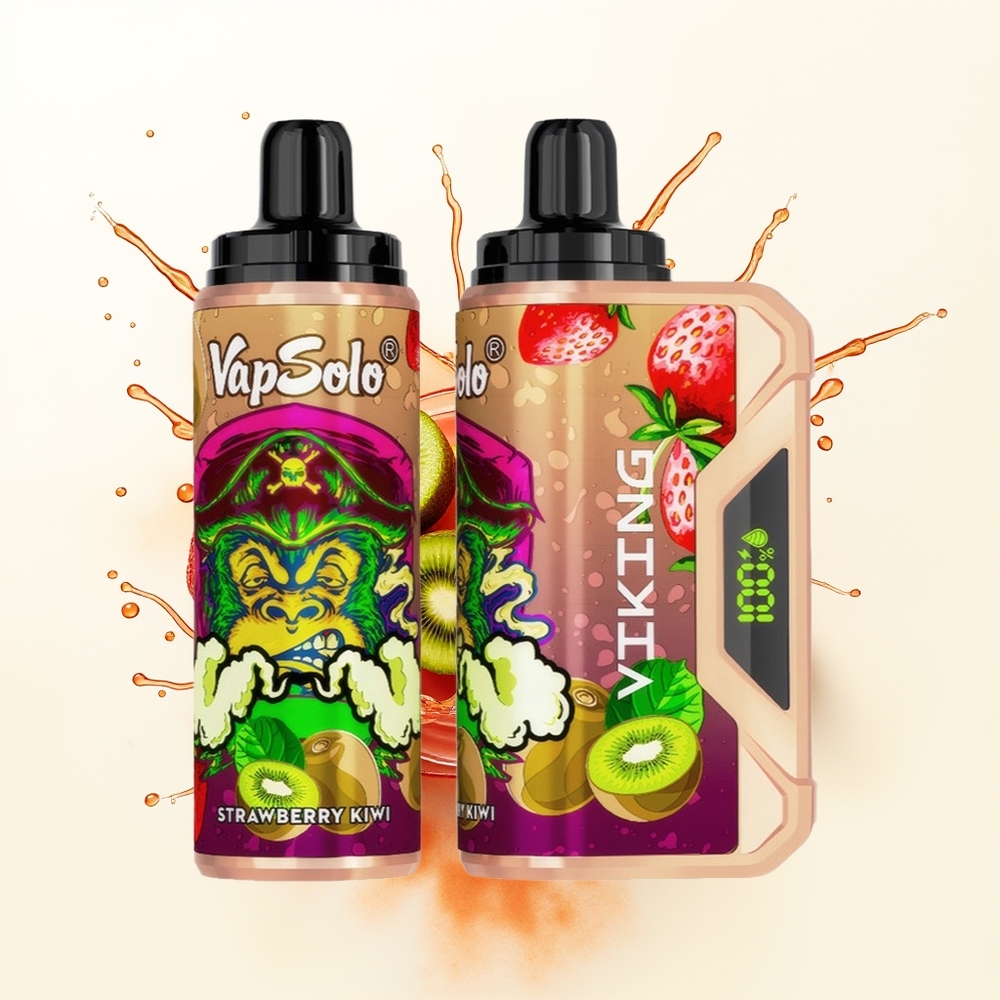 VapSolo VIKING 12000 Truskawka Kiwi z Typem-C i Wyświetlaczem LED