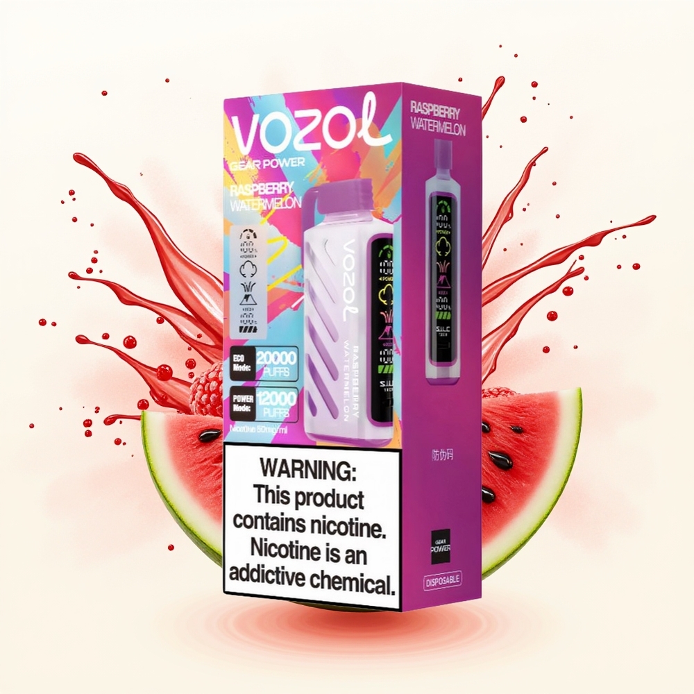 VOZOL Gear Power 20000 Malinowy Arbuz z Dual Mesh i 20mL