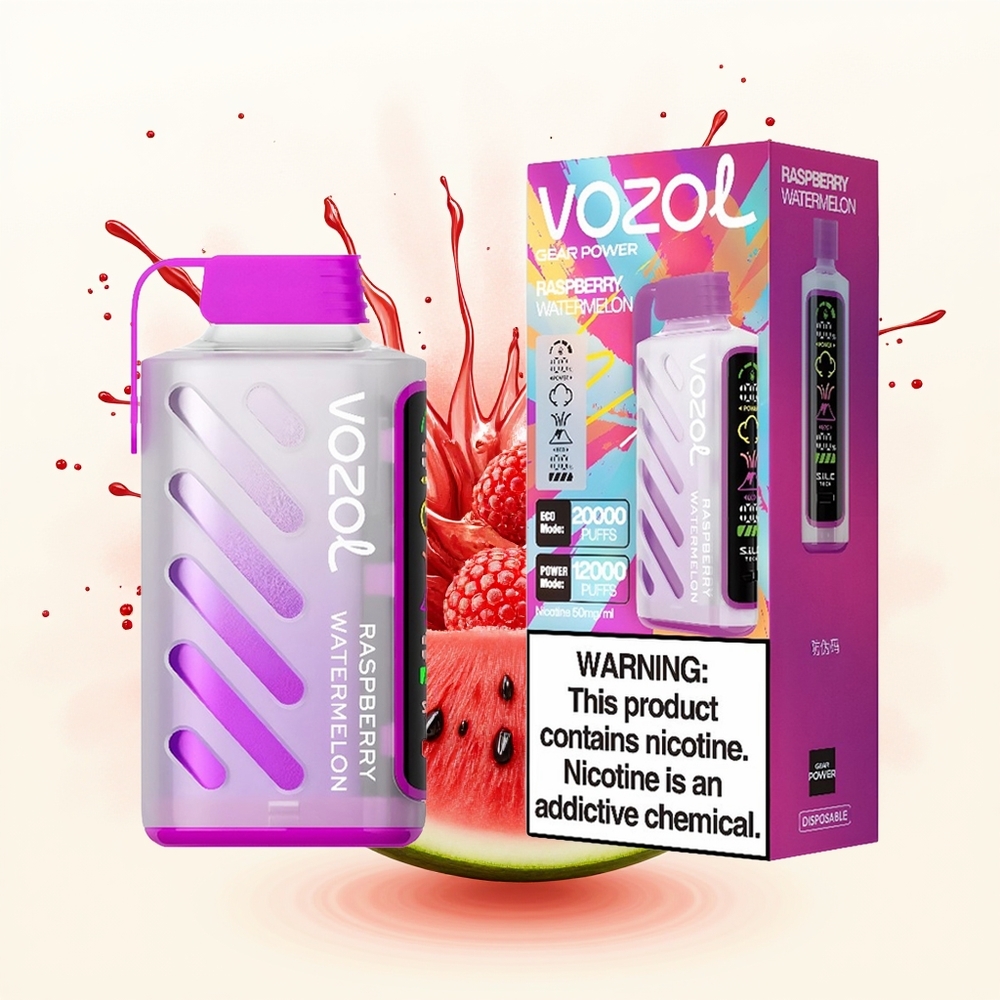VOZOL Gear Power 20000 Malinowy Arbuz z Dual Mesh i 20mL