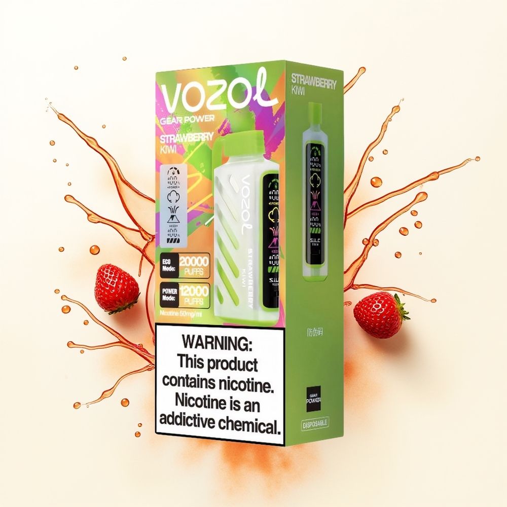 VOZOL Gear Power 20000 Truskawka Kiwi z Dual Mesh Coil i 20mL Pojemnością