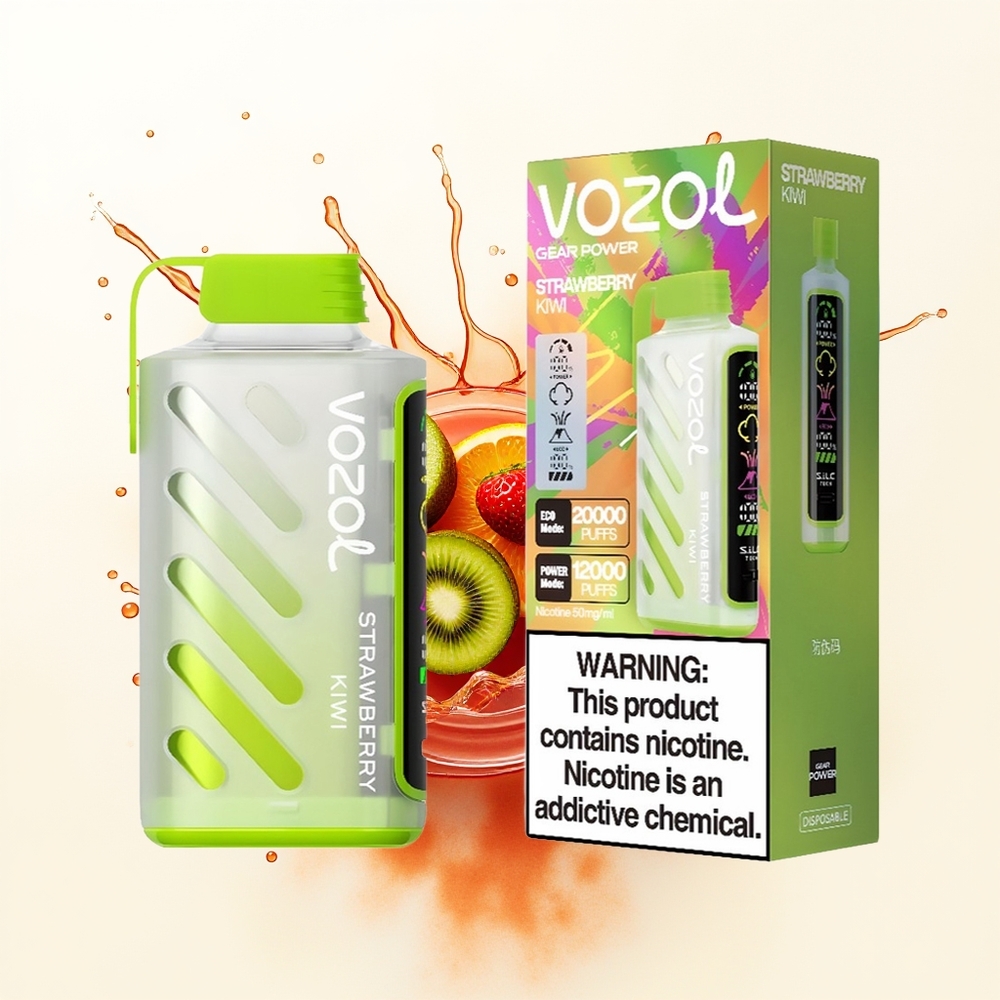 VOZOL Gear Power 20000 Truskawka Kiwi z Dual Mesh Coil i 20mL Pojemnością