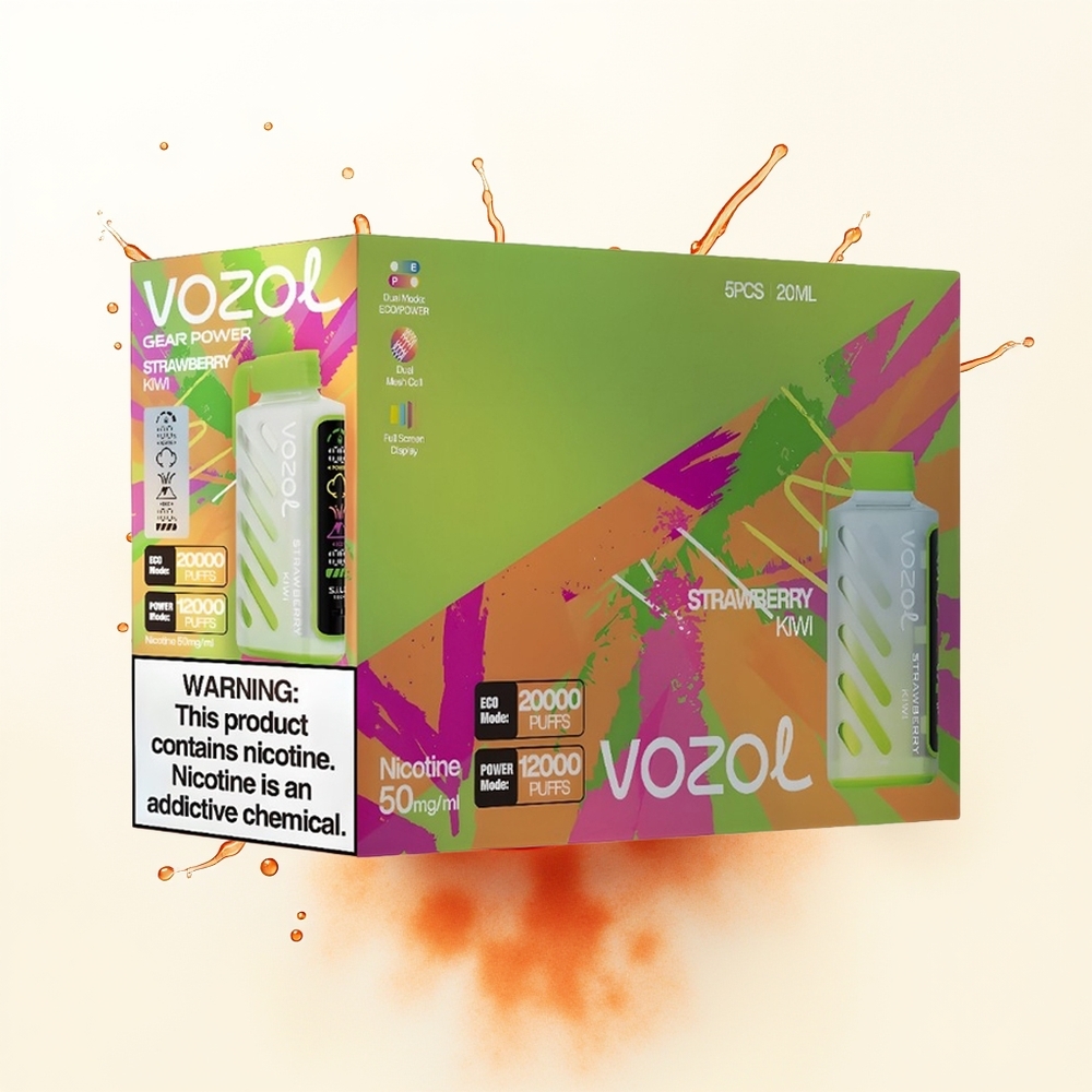 VOZOL Gear Power 20000 Truskawka Kiwi z Dual Mesh Coil i 20mL Pojemnością
