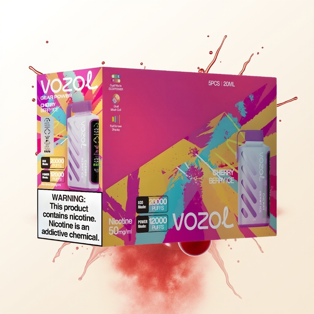 VOZOL Gear Power 20000 Wiśniowo-Jagodowy Lód z Dual Mesh i 20mL