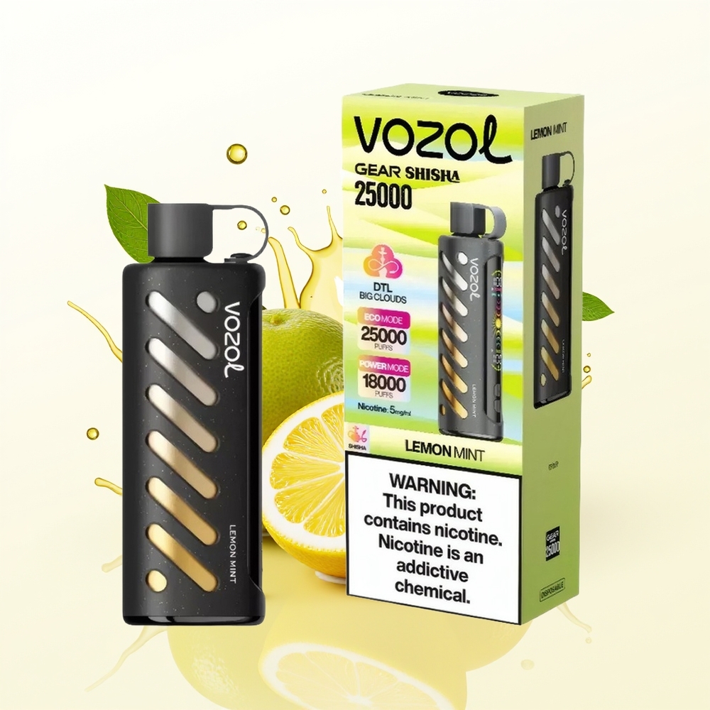 VOZOL Gear Shisha 25000 Cytrynowo-Miętowy Dual Mesh 5mg